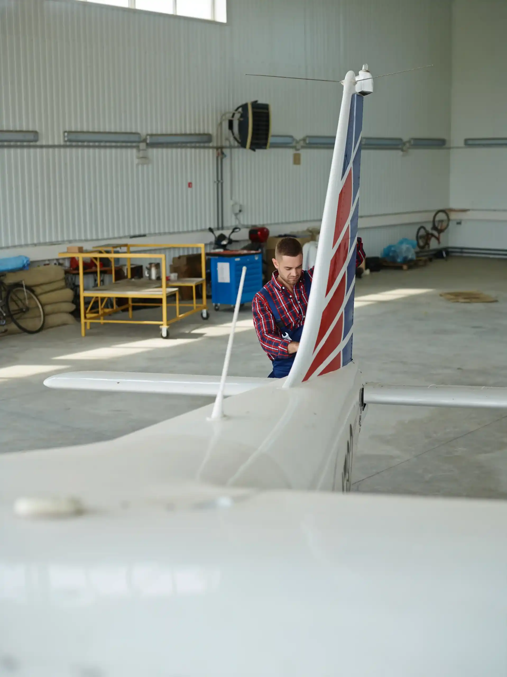 engineer working with airplane scaled 1