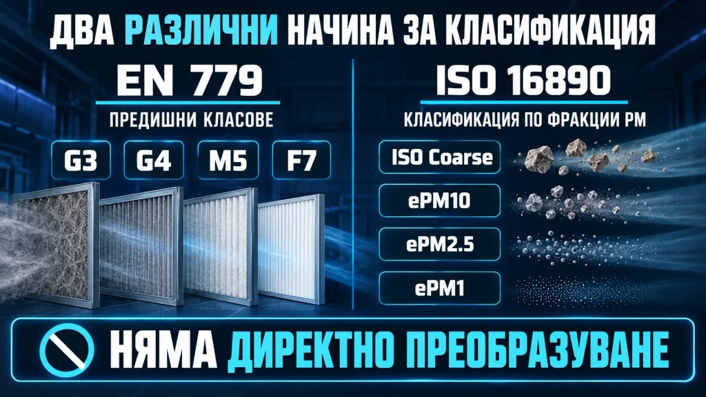 Класове на филтрация за бояджийски камери: G3, G4, M5, F7 и ISO 16890 2 en 779 i iso 16890 razlichni metodi 3